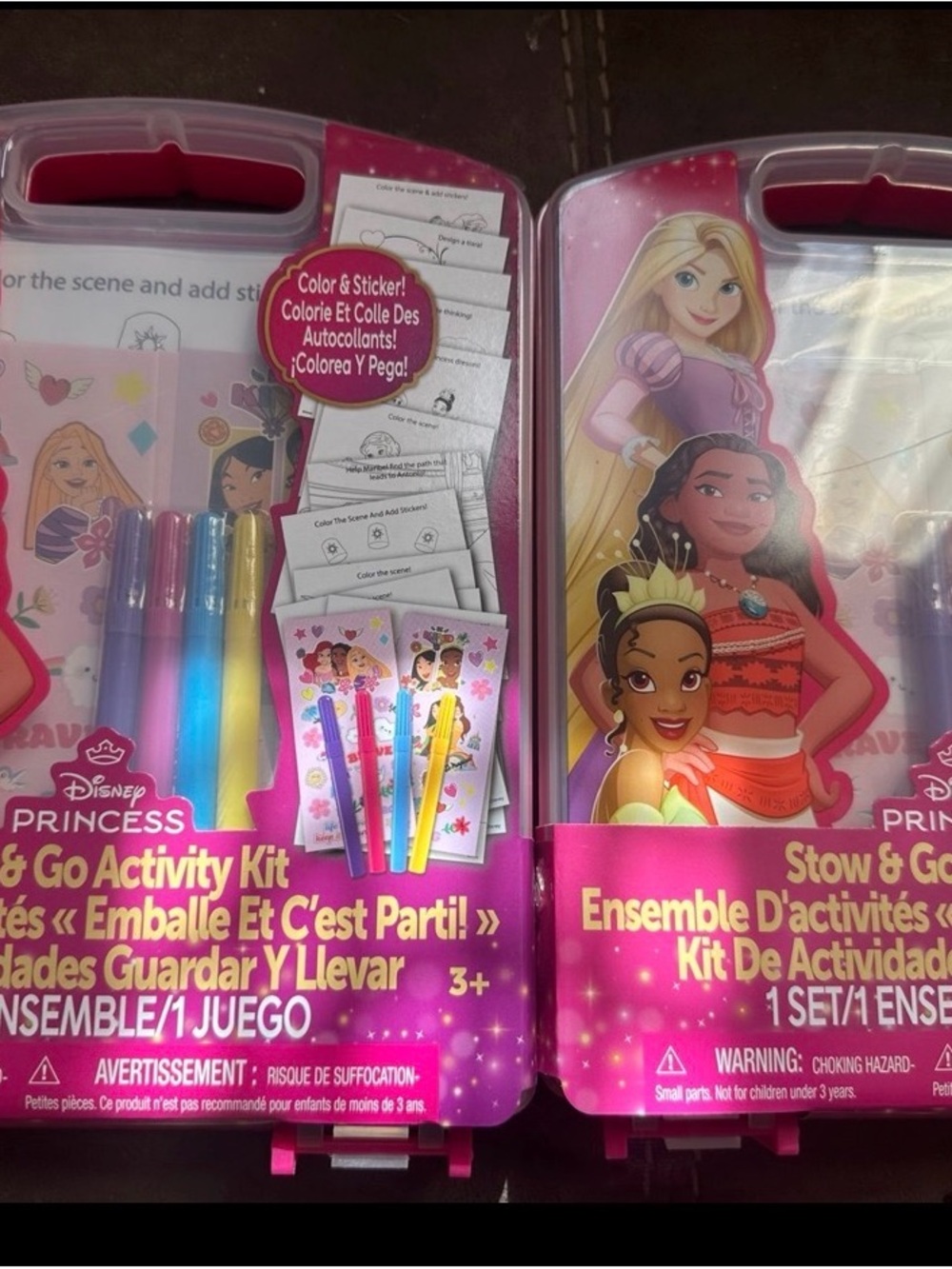 Disney Princess Stow & Go Activity Kit - Pink set of 2